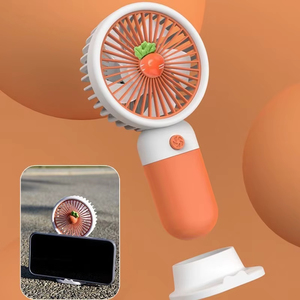 Ventilador de bolsillo portátil, miniventilador portátil recargable por USB, diseño de frutas de dibujos animados para estudiantes, actividades interiores y exteriores - Product Image 3