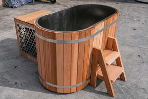 Bain de glace <span class=keywords><strong>pour</strong></span> la récupération, baignoire de glace écologique, coffret en bois avec refroidisseur à immersion froide de 1 CV et filtre - Product Image 3