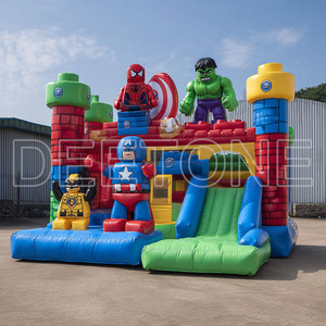 热卖彩虹独角兽跳跳城堡充气组合蹦床带滑梯 - Product Image 6