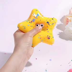 Cute Sausage Mouth Starfish Squeeze <b>Toy</b> - Plastic Fidget for Office Stress Relief, Funny <b>Desk</b> Decor & Party Favors - Product Image 2