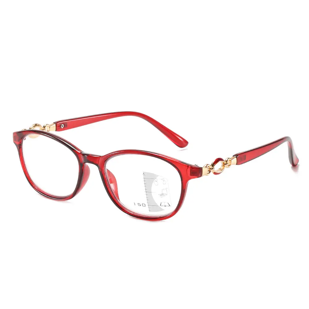 Progressive Multifocale Lesebrille für Damen Anti-Blaue Brille einfach zu sehen fern und nah +1.0 bis +4.0