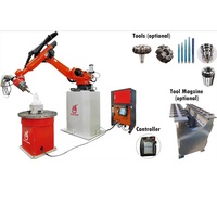 HUALONG Máquina CNC de 7 Ejes con Brazo Robótico KUKA, Motor, Engranaje, CAM, para Grabado de Piedra, Escultura 3D, Fresado de Granito y Mármol