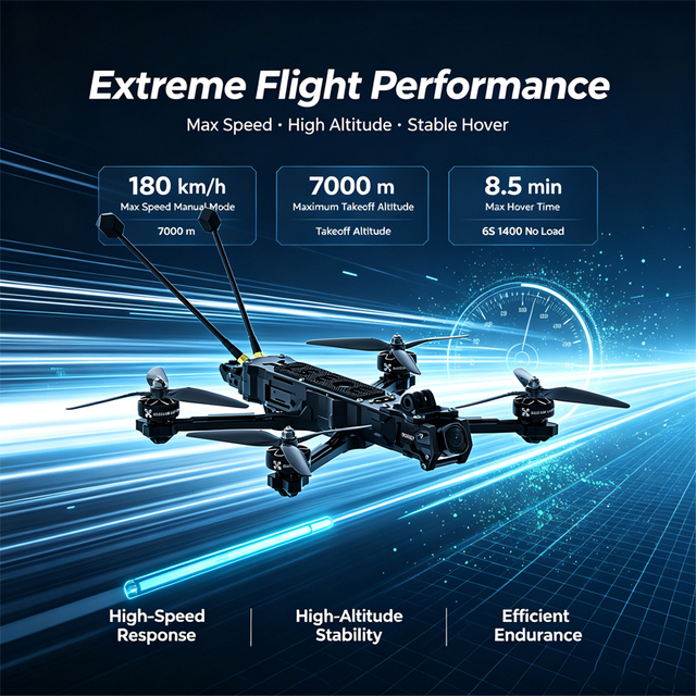 Professional Long Distance RC Drone BOB57 O4 Pro 6S 868 900MHz ELRS Nano GPS Stable Signal Long Range Outdoor FPV Quadcopter
