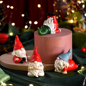 Christmas Resin Gnomes Figurines Nordic Style 3.9in Matte Finish Desktop Decor Living Room Indoor Use Personal Gift - Product Image 4