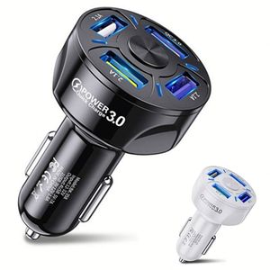 QC3.0 4-Port USB Fast Charger Car Phone Station Charger LED <b>Light</b> Portable Car Charger for Phone 16 15 14 - Product Image 1