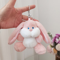 Porte-clés en peluche lapin mignon style doodle, jouets en peluche, poupée de dessin animé, breloque de sac, breloque Kawaii pour sac d'école de couple, jouets en peluche, porte-clés