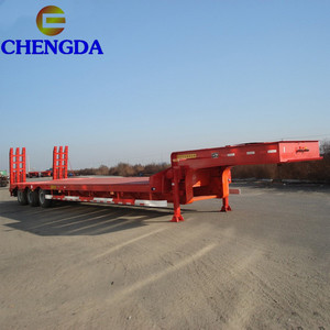 New Lowbed <strong>Trailer</strong> with Three Axel 60 Ton 80 Ton 100 Ton <strong>Low-bed</strong> Semi <strong>Trailer</strong> air Suspension