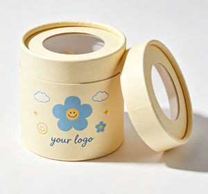 Custom Eco-Friendly Cute Round Paper Tube <b>Box</b> Four Color Printing with <b>Clear</b> Window Lid for <b>Gift</b> Packaging - Product Image 3