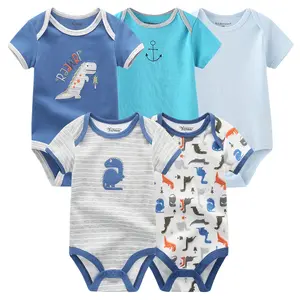 Factory price boys' baby newborn infant bodysuit baby full bodysuit 5pcs bodysuits for baby girls