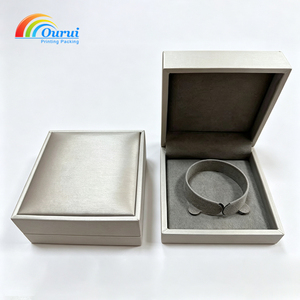Ourui Rectangle Jewelry <b>Box</b> Elegant <b>Storage</b> Design Soft <b>Velvet</b> Lining Lid Closure Plain Style - Product Image 2
