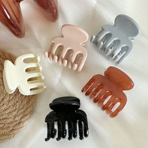 Barrettes à cheveux en plastique tendance, écologiques, petites, couleur mate, couleur bonbon, pour queue de cheval - Product Image 1