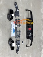 Diffuseur arrière XLstyling BRS avec embouts d'échappement et lumière LED pour Mercedes Benz berline W205 Coupé C205 15-21