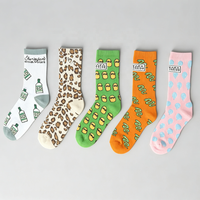 Chaussettes en coton pour femmes, personnalisées avec broderie tie-dye, faible MOQ, création de votre propre motif et logo, vente en gros