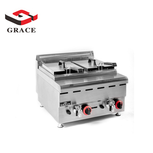 Équipement de cuisine commerciale, armoire de cuisson occidentale, corps en acier inoxydable de qualité alimentaire, <span class=keywords><strong>friteuse</strong></span> à <span class=keywords><strong>gaz</strong></span> à double cylindre 8+<span class=keywords><strong>8L</strong></span> rapide - Product Image 3