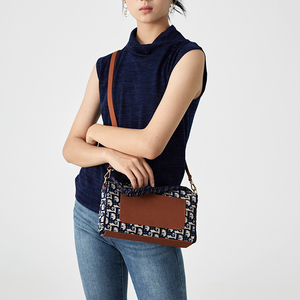 Women Fashion Knitted <strong>Crossbody</strong> <strong>Bag</strong> <strong>Navy</strong> <strong>Blue</strong> Pattern Handbag Brown Flap Shoulder <strong>Bag</strong> Casual Daily Carry - Product Image 3