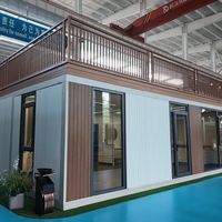 Maison préfabriquée en conteneur de 30 pieds de hauteur et élargie pour camp de travailleurs, projet de logement temporaire modulaire en panneaux sandwich en acier