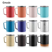 Tasse à café 8oz 12 oz, pour le Camping, avec poignée et couvercle, Double paroi, isolée sous vide, gobelet de voyage en acier inoxydable, livraison gratuite