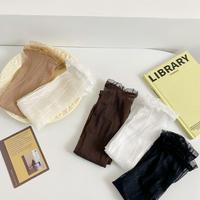 Chaussettes décontractées élégantes pour femmes en dentelle transparente ultra-fine avec volants, respirantes, noires, blanches, couleur chair