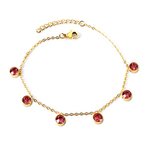 Women's Geometric Crystal <b>Bracelet</b> Gold Chain Bezel Setting Party Jewelry - Product Image 4