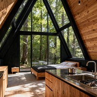 Forme triangulaire minuscules maisons un cadre maison en bois Kit maison camping-car de luxe maison triangulaire en bois pour hôtel de villégiature