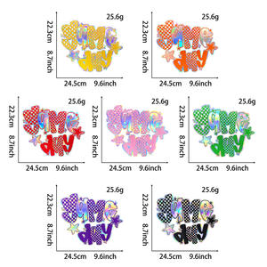 Gameday bordado grande 24cm parche 7 colores DIY en forma de letra PVC pasta de hierro <span class=keywords><strong>para</strong></span> ropa parches de cuero láser transfronterizos - Product Image 2