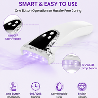 Lampe à ongles UV LED rechargeable haute puissance 18W pour usage domestique |   Sèche-ongles portable mini |   Lampe à ongles droite