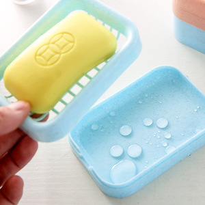 Double-layer grid soap dish, drainable mesh plastic soap dish, portable double-compartment travel soap dish wholesale. - Product Image 3