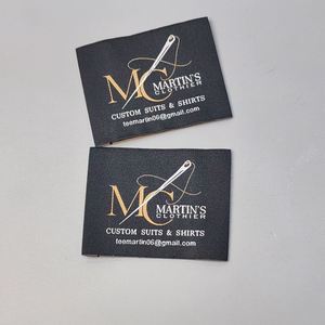 Étiquettes de vêtements personnalisées en usine, étiquettes de taille de haute qualité, étiquettes tissées pour vêtements, étiquettes pour chemises - Product Image 1