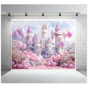 ฉากหลังปราสาทปรับแต่งได้สไตล์เทพนิยายสำหรับตกแต่งงานแต่งงาน งานเลี้ยงฉลองทารก งานวันเกิด - Product Image 6
