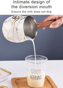 Pintura de superficie de cocina privada, <span class=keywords><strong>maceta</strong></span> de café turco de ebullición rápida de leche de acero inoxidable, flor, D102582 - Product Image 5