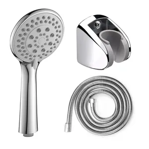 Kit de chuveiro de mão para banheiro com 5 funções, conjunto de chuveiro cromado com tubo de mangueira, venda imperdível