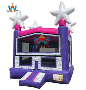 Parcours d'obstacles gonflable et château gonflable Star - Aire de jeux interactive pour enfants, violet et rose, pour les fêtes, les événements et les jeux en plein air - Product Image 5