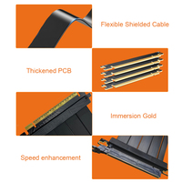 Kabel Ekstensi Fleksibel PCI-E 16X 5.0 Adaptor Pci Kabel Riser Pcie 5.0 180 Derajat Kartu Ekstensi GPU untuk RTX 5090 4090 RX 9000