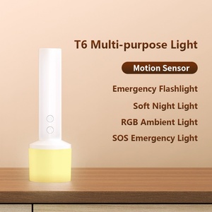 NOUVEAU - Lampe torche d'urgence portable multifonction 3-en-1 rechargeable par USB-C, alimentée par batterie, lampe de nuit, lampes à capteur LED - Product Image 2