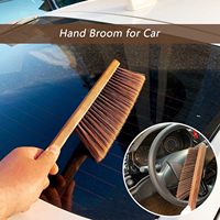 Brosses de nettoyage à main – Brosse à poils doux pour dépoussiérer la voiture, le lit, le canapé, les meubles de jardin, les meubles, les vêtements, avec manche en bois