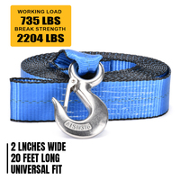 Sangle de treuil en polyester de remplacement pour remorque de bateau de 2 pouces de longueur personnalisée Mousqueton en acier inoxydable 316 pour treuils de remorque de bateau