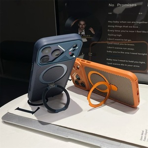 Funda Magnética de Fibra de Carbono para <span class=keywords><strong>iPhone</strong></span> 17 16 15 <span class=keywords><strong>14</strong></span> 13, Protección de Cámara, Funda Híbrida de TPU y PC para <span class=keywords><strong>iPhone</strong></span> 17 Pro - Product Image 3