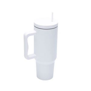 Custom Double Wall Stainless Steel Vacuum <b>Insulated</b> 40Oz H2.0 Can Diy <b>Tumbler</b> <b>With</b> Handle and <b>Straw</b> - Product Image 3