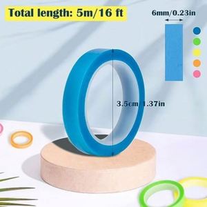 10 Rolls Self-Adhesive PET Highlighter Tape 5 Colors <b>Book</b> Annotation Sticky <b>Notes</b> Reading Marking Sticker Transparent - Product Image 3