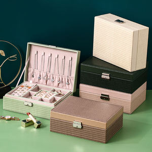 Exquisite High-Grade Double-Layer Waterproof Light Color Jewelry Safe Box Packaging