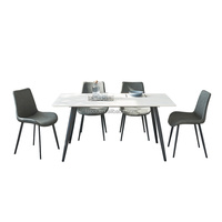 Table de salle à manger en marbre de style moderne, minimaliste, en forme rectangulaire, à double usage, pour petit appartement, restaurant nordique