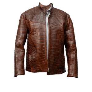 Chaqueta Bomber de Piel Auténtica con Cierre, Estilo Casual para Invierno, Color Liso - Product Image 3