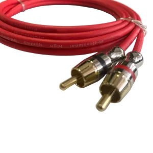 2 Male to 2 Male Shielded Audio Cable To Bare Wire For Speaker Subwoofer and Other Audio Components 100% OFC Copper Conductors