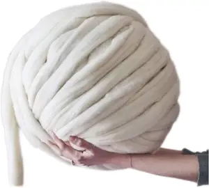 Grosir benang wol besar-Benang Wol Merino Chunky Besar Besar Besar untuk DIY Selimut Rajut Buatan Tangan Lempar