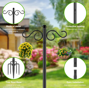 Poste de Luz Metálico Decorativo para Jardín, Paquete de 2, Embalaje Biodegradable, Base Desmontable, Envío Ecológico - Product Image 3