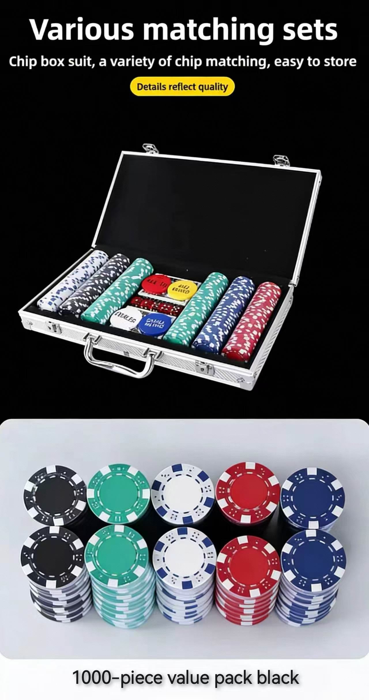 Pack économique de 1000 pièces noir