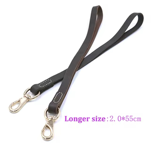 Laisse <span class=keywords><strong>pour</strong></span> <span class=keywords><strong>chien</strong></span> courte en cuir véritable, durable et exquise, cousue à la main, anti-explosion, accessoire <span class=keywords><strong>pour</strong></span> animaux de compagnie - Product Image 3