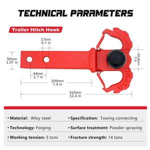 <span class=keywords><strong>Crochet</strong></span> de remorquage arrière Ambull pour <span class=keywords><strong>Jeep</strong></span> <span class=keywords><strong>Wrangler</strong></span>, nouveau support de remorquage compatible avec un récepteur de remorquage de 2 pouces - Product Image 4