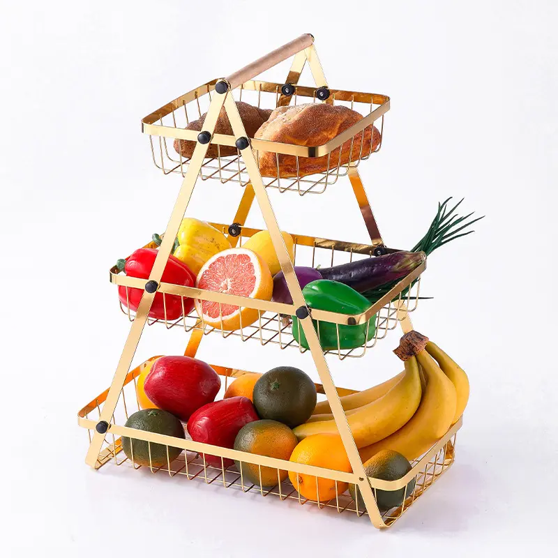 Cozinha Multifuncional Frutas e Vegetais Armazenamento Rack Fruit Tray Snacks Vegetal Prateleira Handheld Candy Tray Fruit Basket