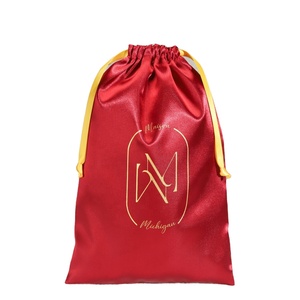 Hot Sale Satin <b>Drawstring</b> Cosmetic <b>Makeup</b> Tools Storage Pouch Custom logo Satin Gift Packaging <b>Drawstring</b> <b>Bag</b> - Product Image 1